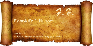 Frankó Hunor névjegykártya